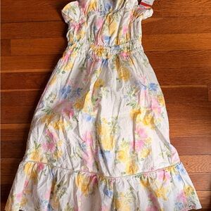 Target White Floral Sundress with Pink, Yellow & Blue Print